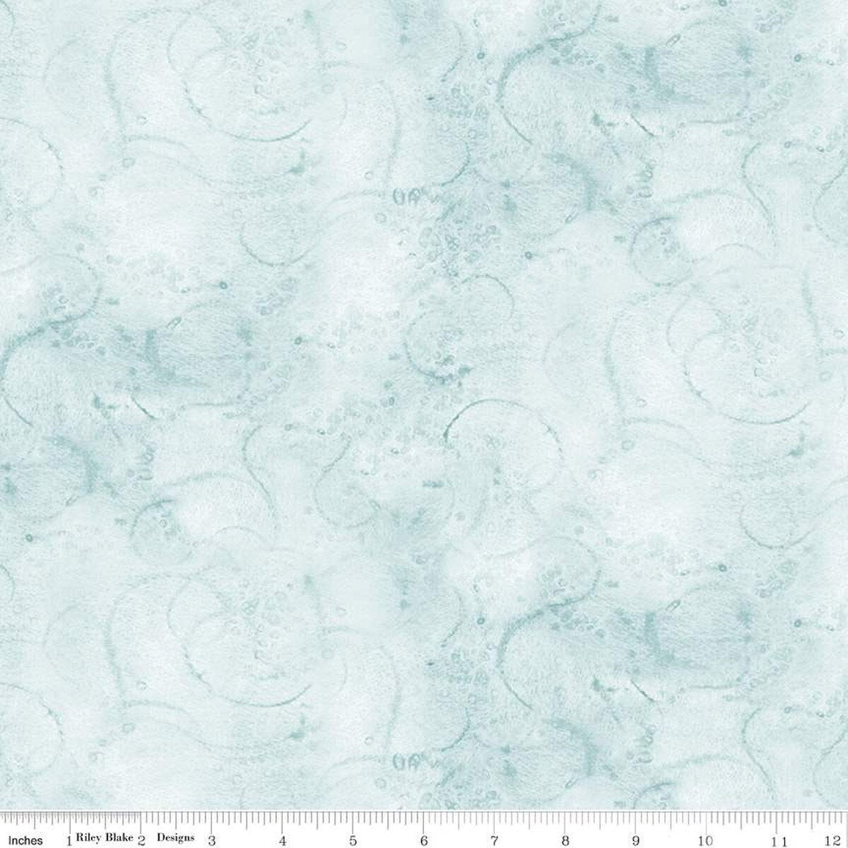 Painter's Watercolor Swirl in Bleached Denim - Riley Blake - Sold by the 1/2 Yard