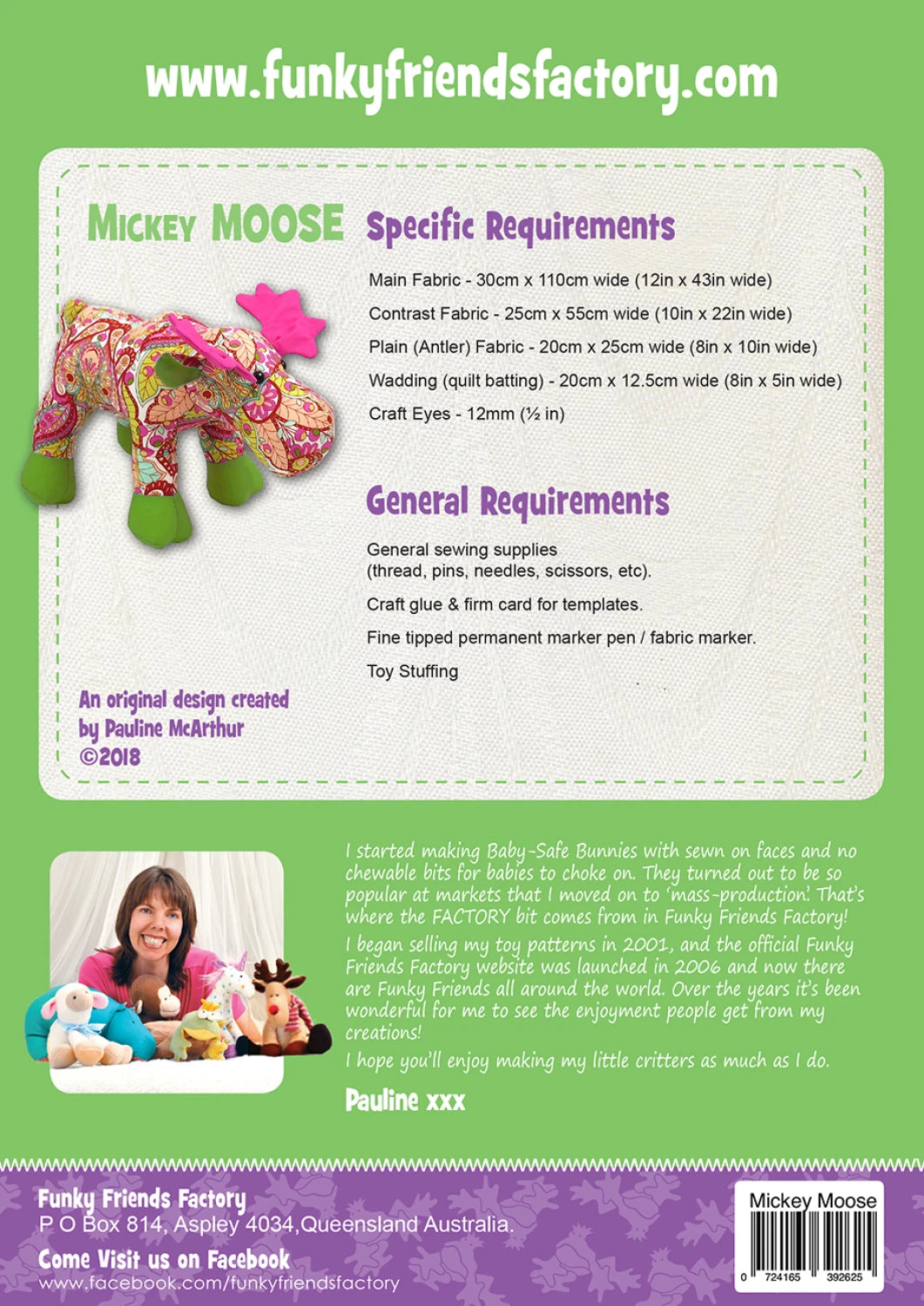 Mickey Moose Stuffie Sewing Pattern