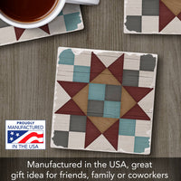 Friendship Star Single Absorbent Stone Tumbled Tile Coaster