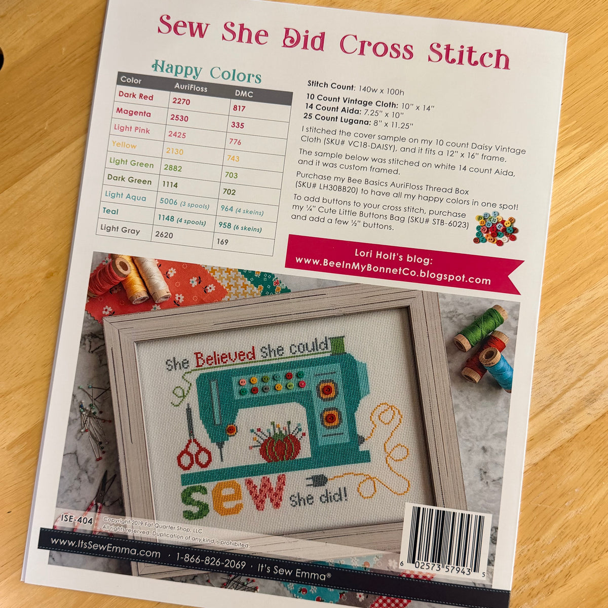 It's Sew Emma | Sew She Did Cross Stitch Kit