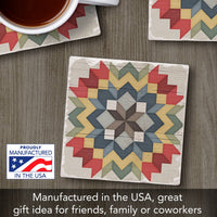 Carpenters Star Single Absorbent Stone Tumbled Tile Coaster