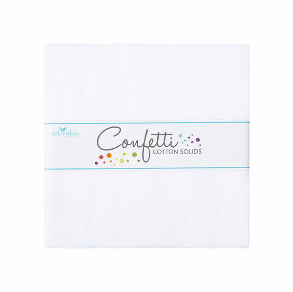 Riley Blake WHITE Confetti Cottons Basics 10" Stacker