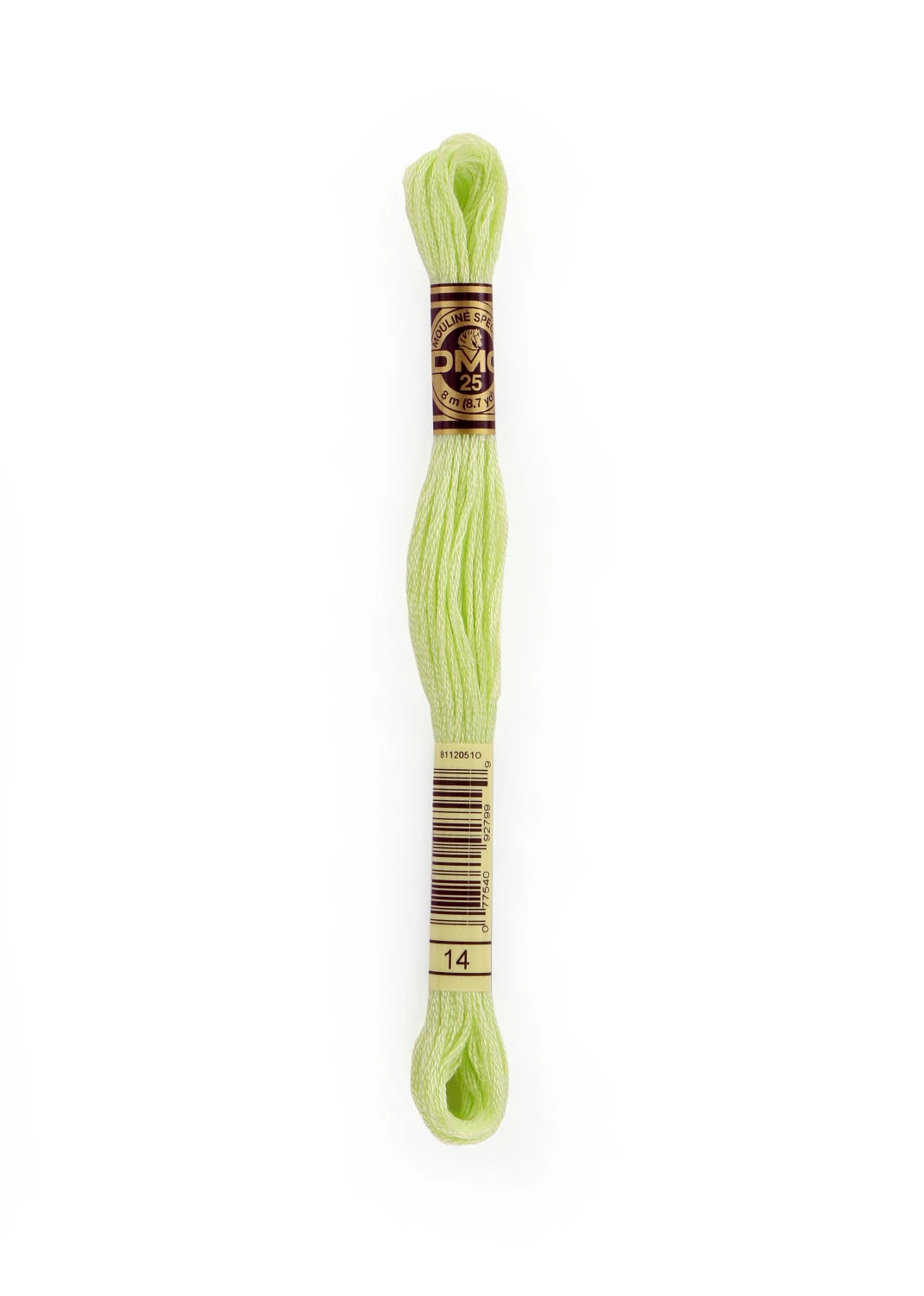 DMC 14 Pale Apple Green 6 Strand Embroidery Floss DMC #117UA-14
