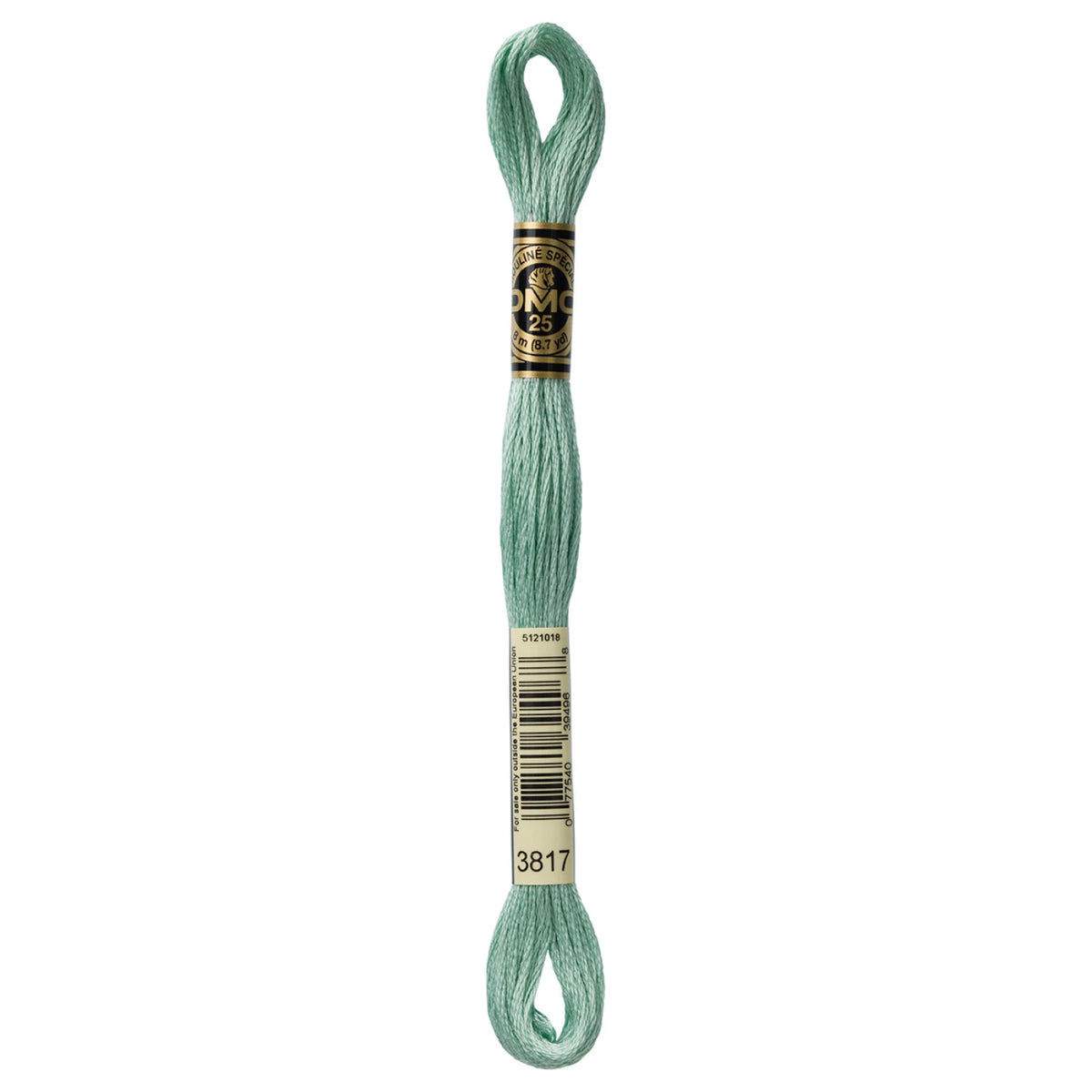 DMC 3817 Light Celadon Green 6 Strand Embroidery Floss DMC #117UA-3817