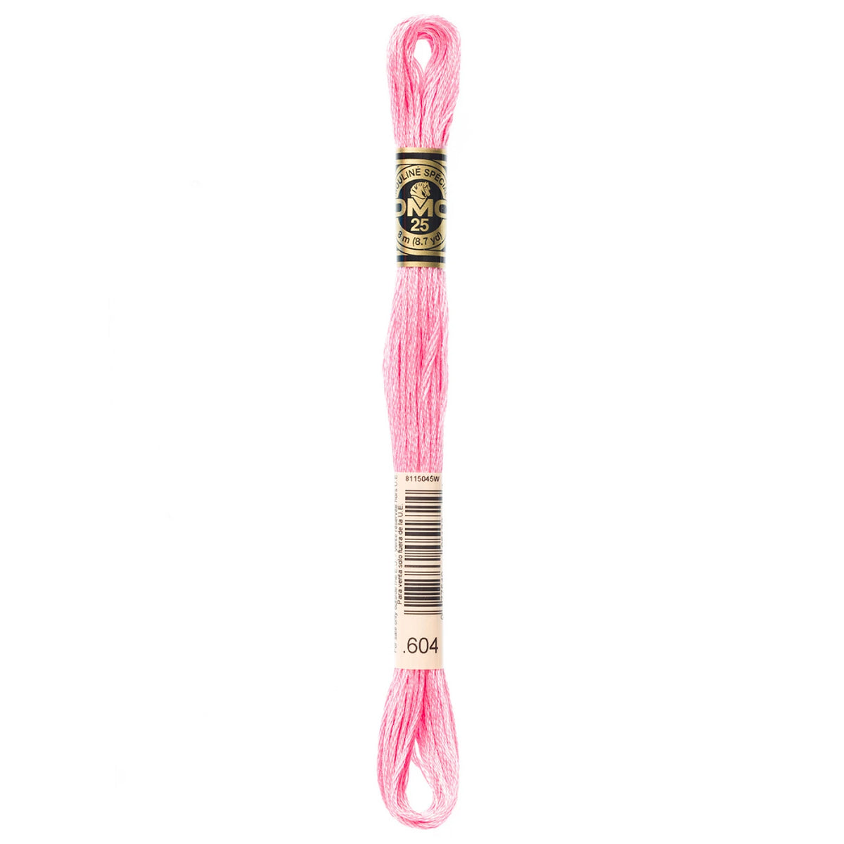 DMC 604 Light Cranberry 6 Strand Embroidery Floss DMC #117UA-604