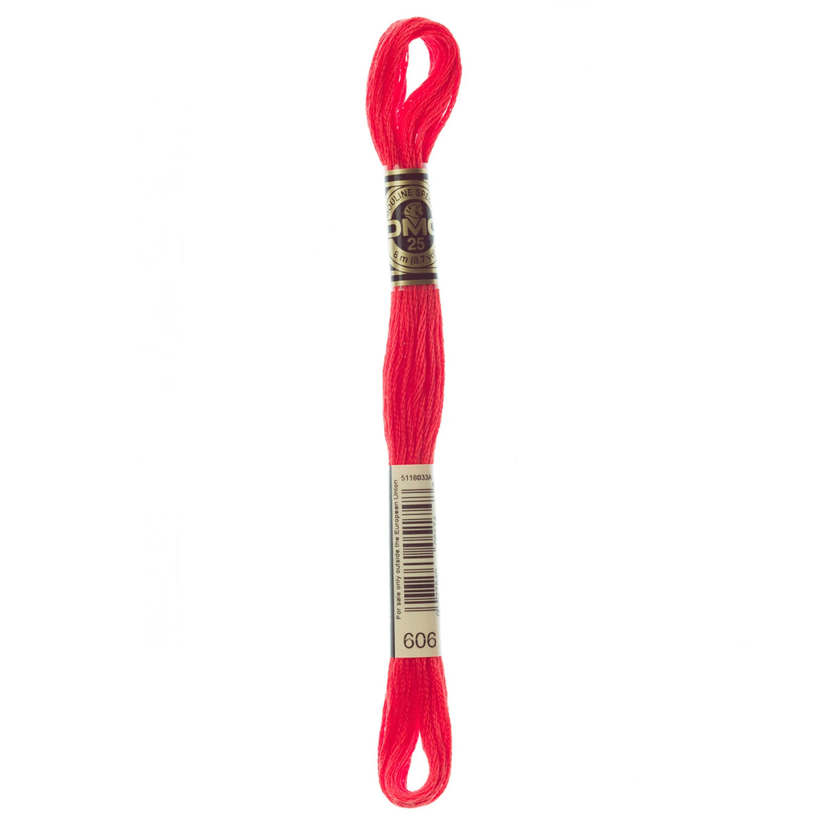 DMC 606 Bright Orange Red 6 Strand Embroidery Floss DMC #117UA-606