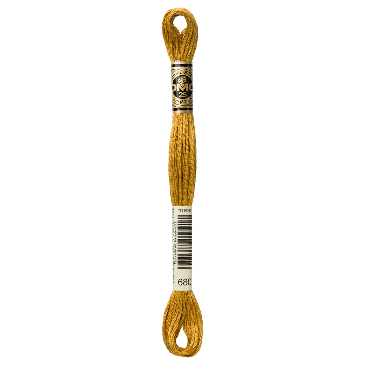 DMC 680 Dark Old Gold 6 Strand Embroidery Floss DMC #117UA-680