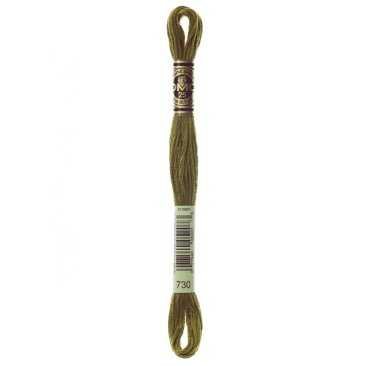 DMC 730 Very Dark Olive Green 6 Strand Embroidery Floss DMC #117UA-730
