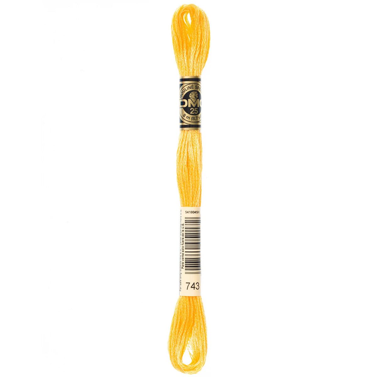 DMC 743 Medium Yellow 6 Strand Embroidery Floss DMC #117UA-743