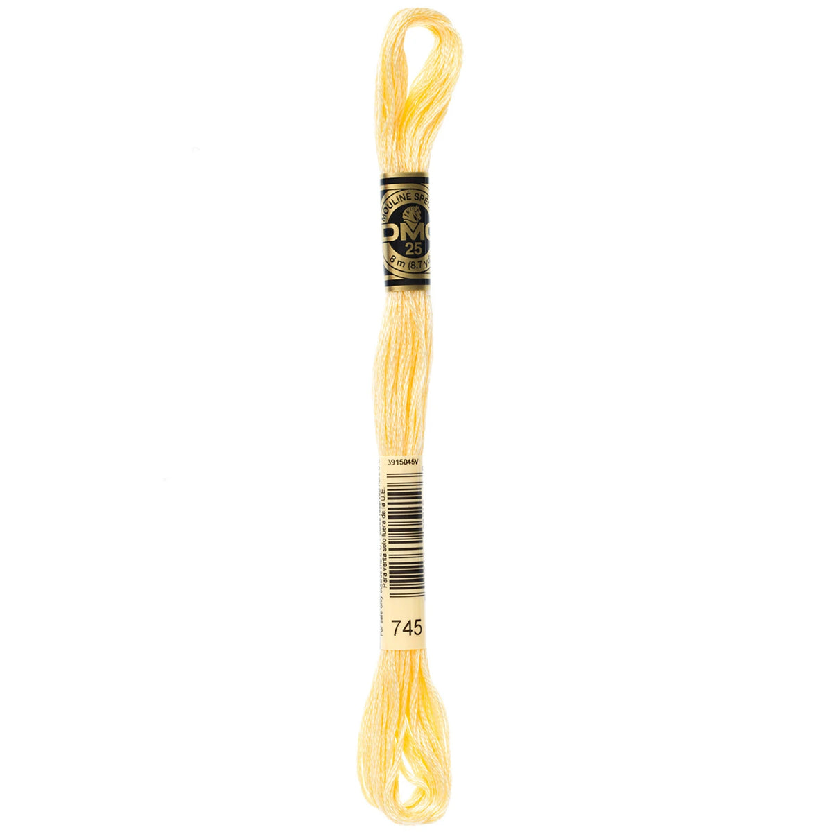 DMC 745 Light Pale Yellow 6 Strand Embroidery Floss DMC #117UA-745