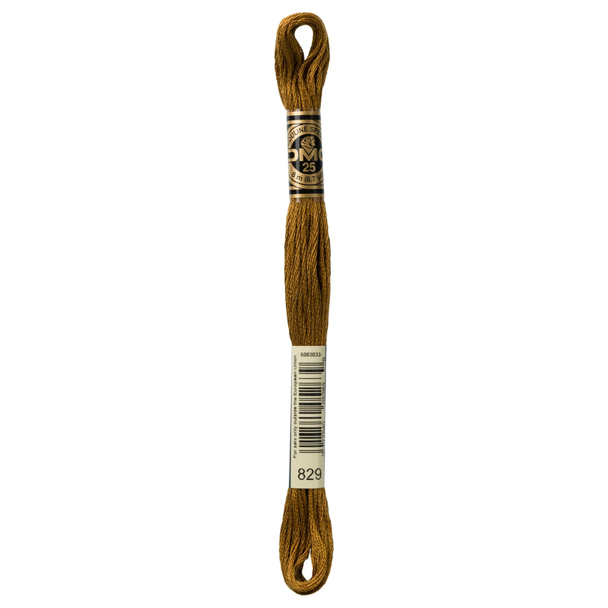 DMC 829 Very Dark Golden Olive 6 Strand Embroidery Floss DMC #117UA-829