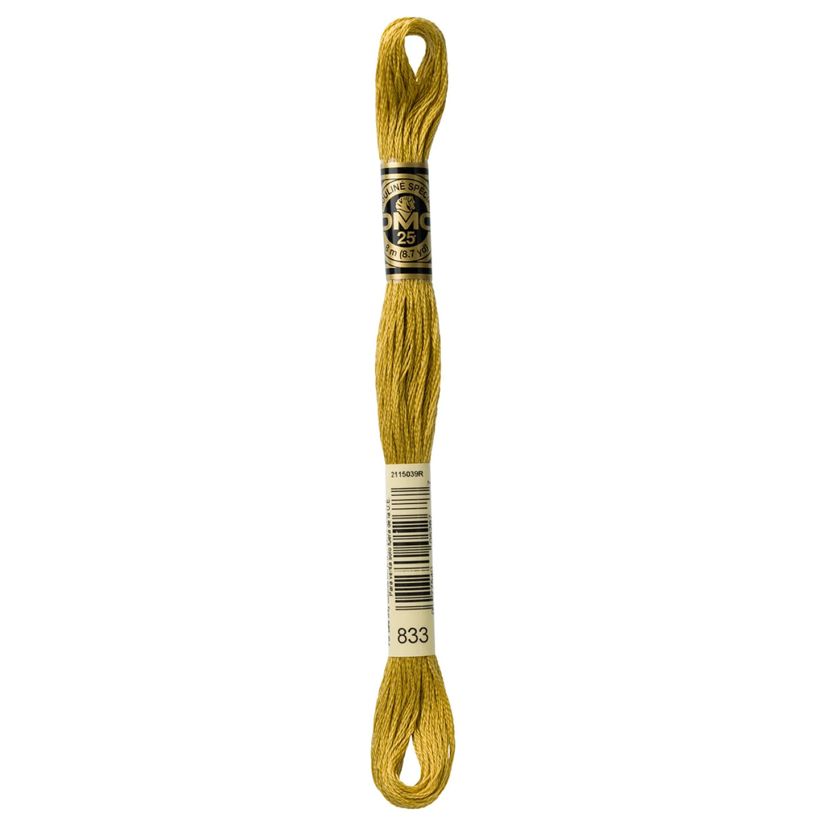 DMC 833 Light Golden Olive 6 Strand Embroidery Floss DMC #117UA-833