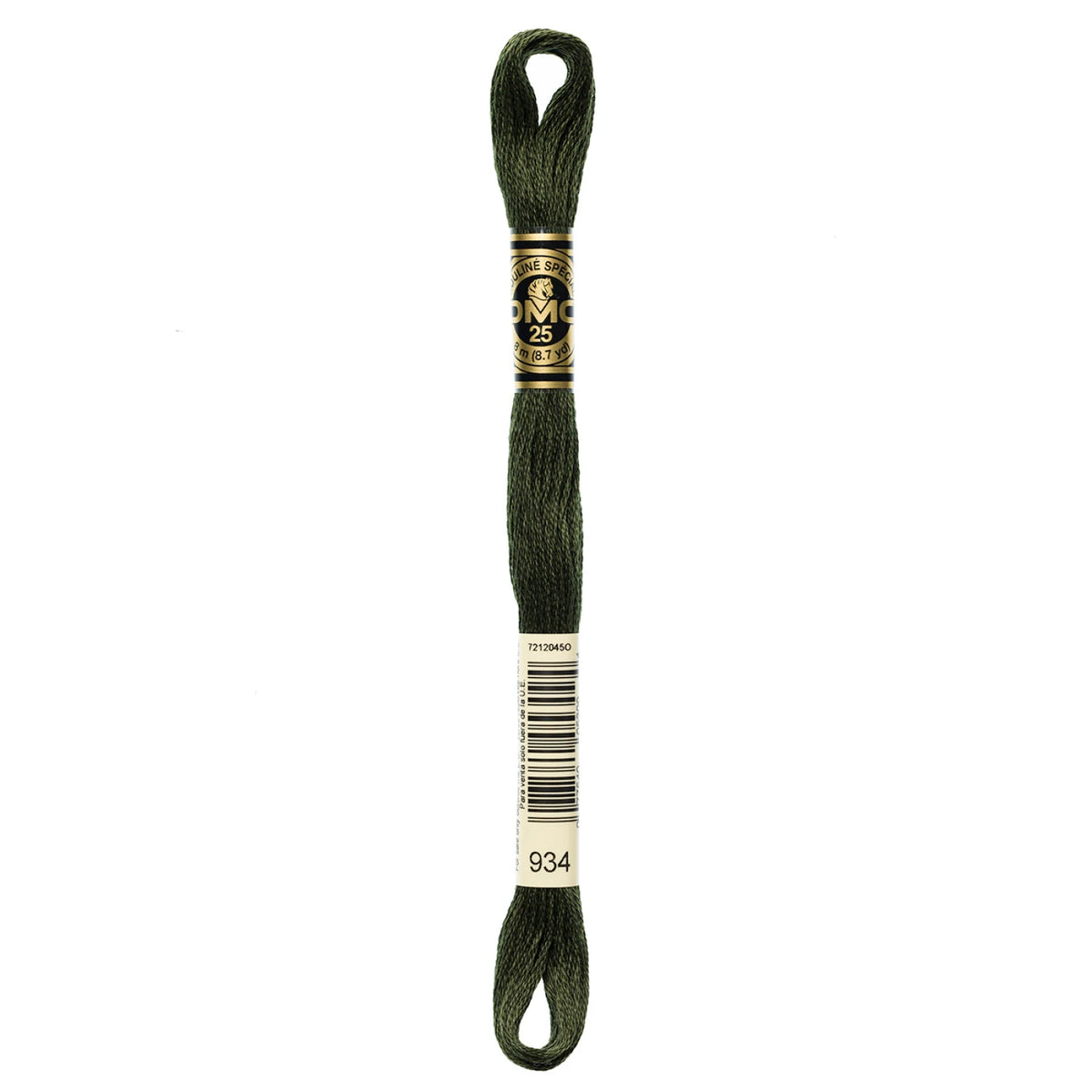 DMC 934 Black Avocado Green 6 Strand Embroidery Floss DMC #117UA-934