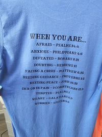 When In Doubt Pray ADULT Double-Sided Washed Royal Blue Bella T-Shirt