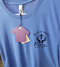 When In Doubt Pray ADULT Double-Sided Washed Royal Blue Bella T-Shirt