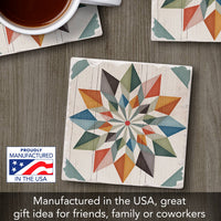 Hex Star Single Absorbent Stone Tumbled Tile Coaster