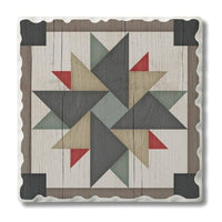 Windmill Quilt Design Single Absorbent Tumbled Tile Coaster