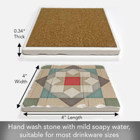 Barn Star Single Absorbent Stone Tumbled Tile Coaster