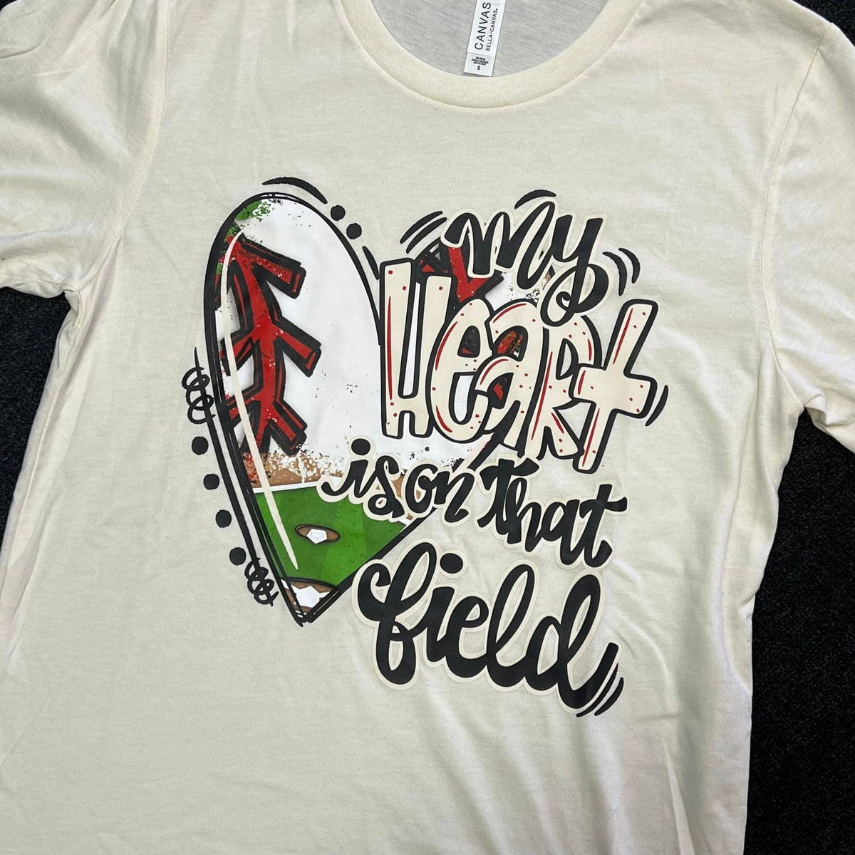 My Heart is on That Field | ADULT | Soft Cream Bella T-Shirt