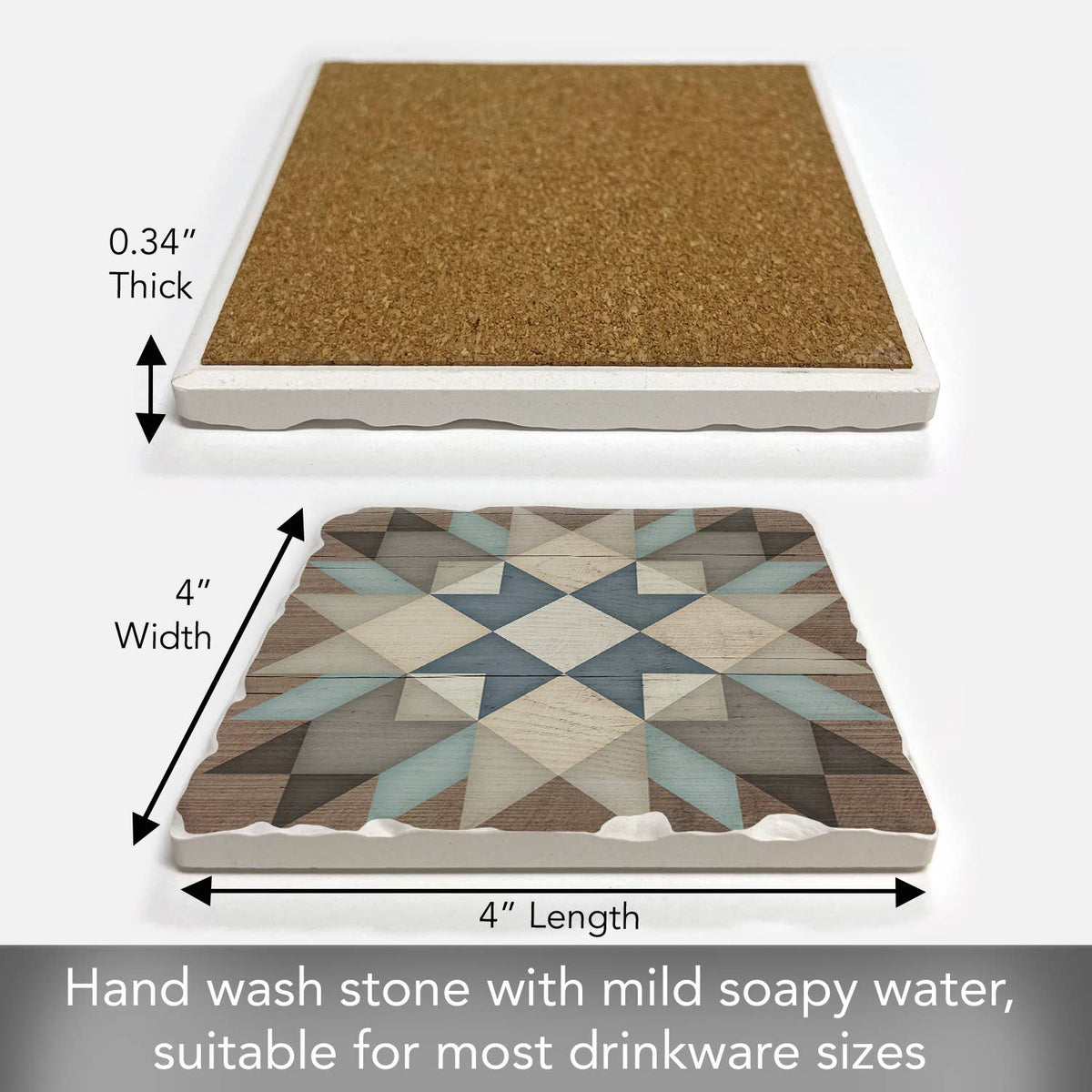 Starburst Single Absorbent Stone Tumbled Tile Coaster