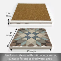 Starburst Single Absorbent Stone Tumbled Tile Coaster