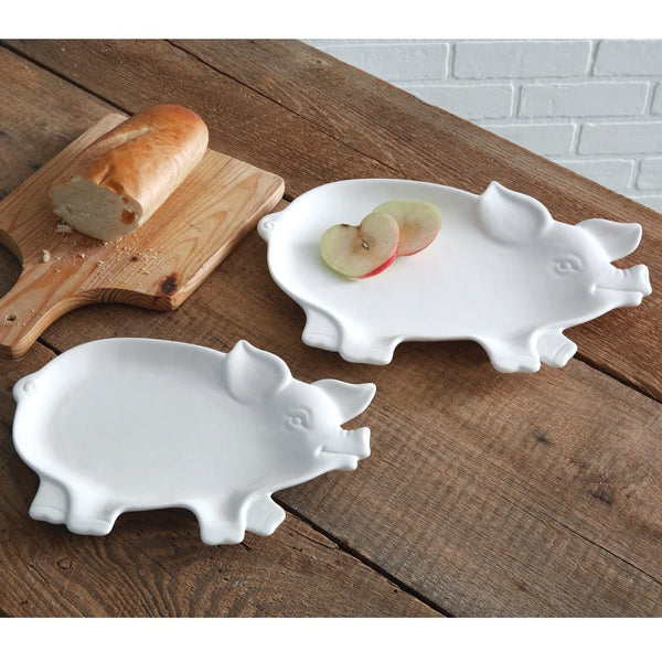 Set of 2 Nested Piglet Plates
