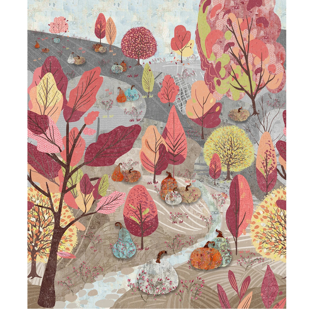 Storm Pumpkin Hill Running Yardage 36 Inch - Sold by the 1/2 Yard