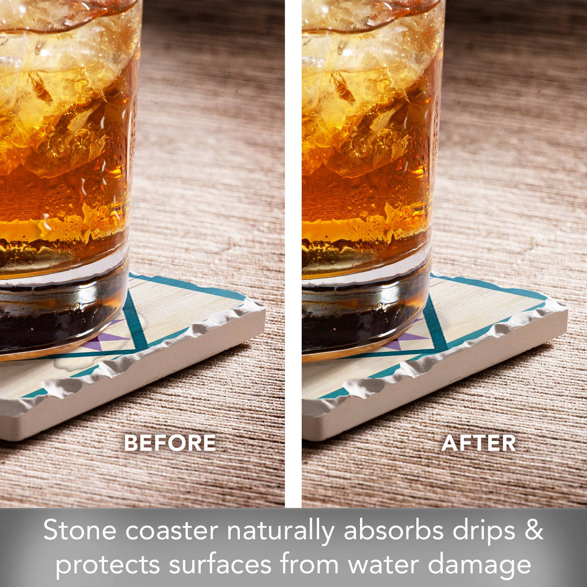 Tulip Trio Single Absorbent Stone Tumbled Tile Coaster