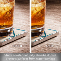 Tulip Trio Single Absorbent Stone Tumbled Tile Coaster
