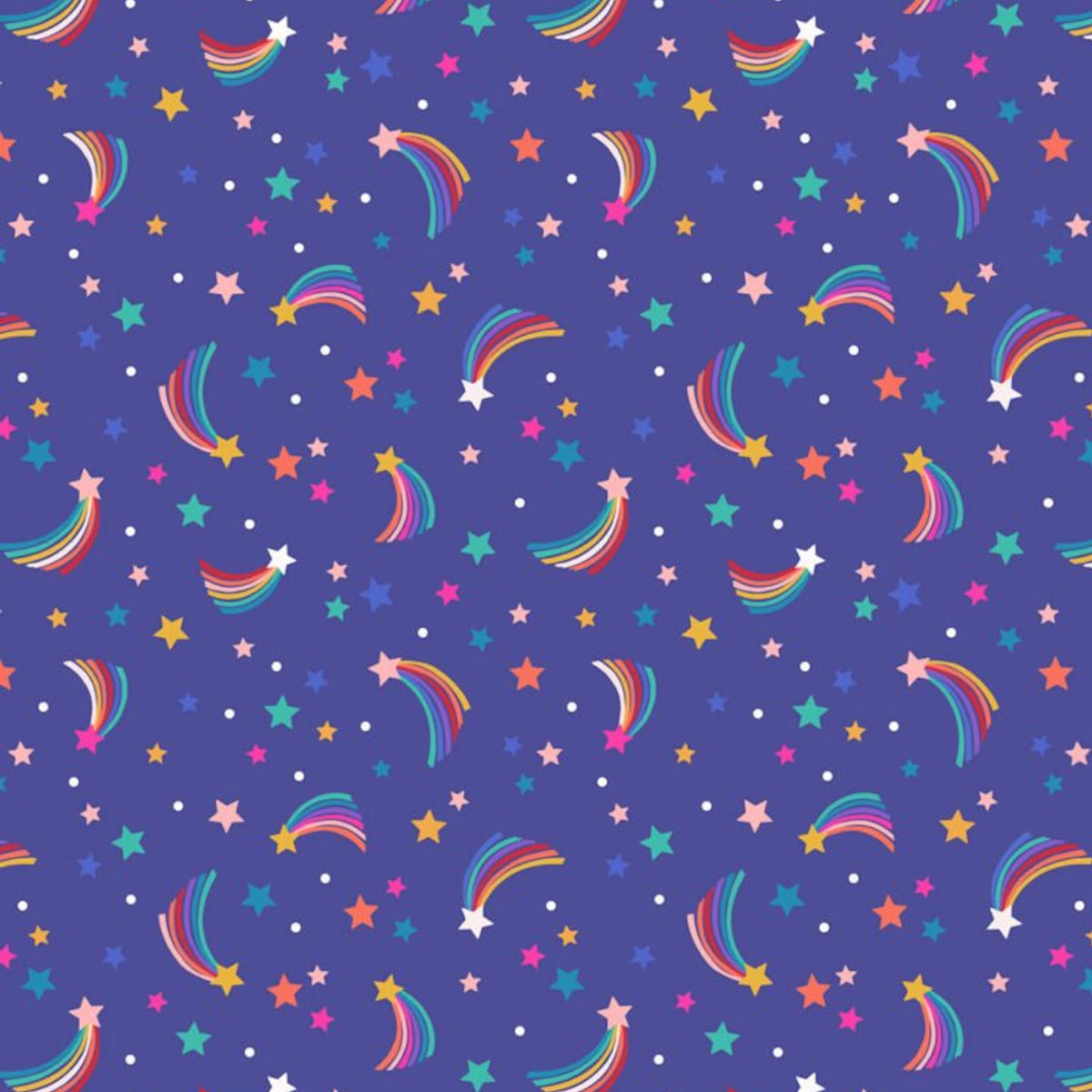 Over the Rainbow | Shooting Rainbow Stars on Blue