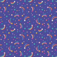 Over the Rainbow | Shooting Rainbow Stars on Blue
