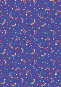 Over the Rainbow | Shooting Rainbow Stars on Blue