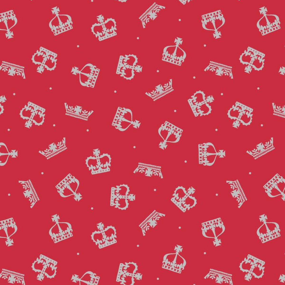 Jubilee | Metallic Silver Crown on Red
