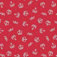 Jubilee | Metallic Silver Crown on Red