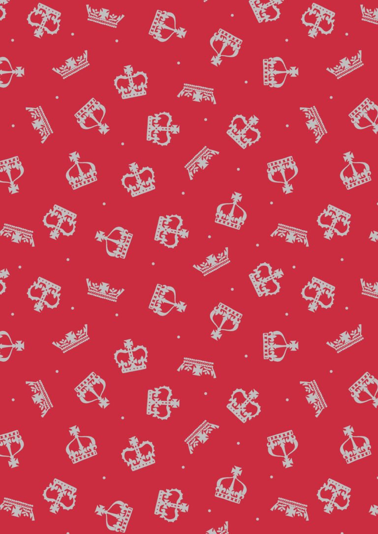 Jubilee | Metallic Silver Crown on Red