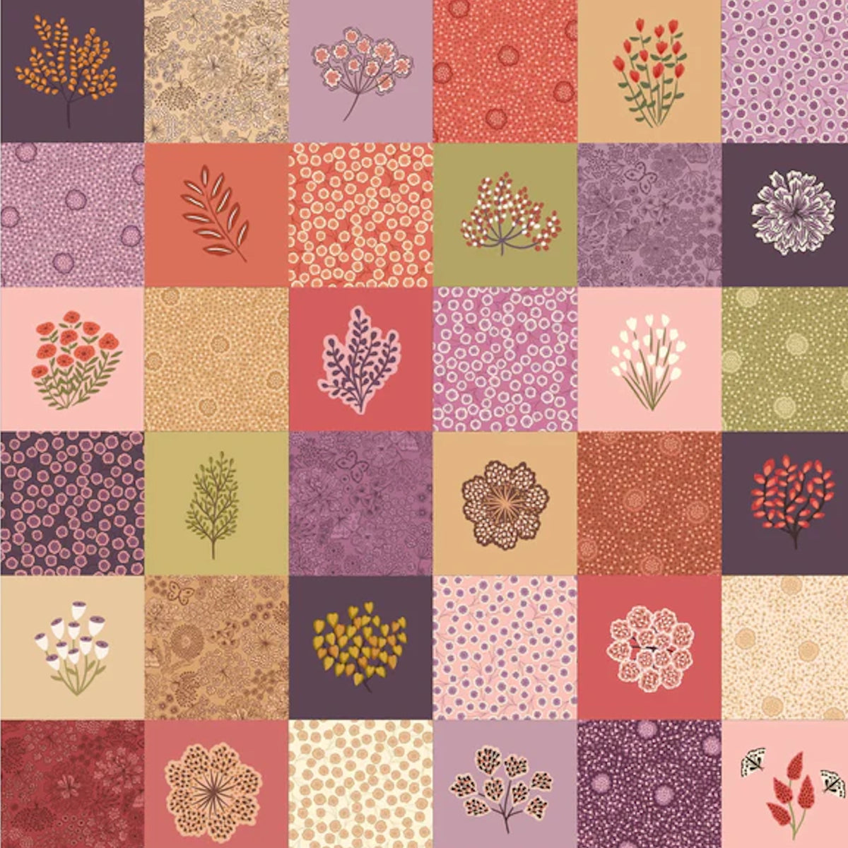 Jardin d'Automne | 5-1/4" Square Yardage (Not a Panel)