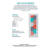 Let's Play Hearts Table Runner Pattern