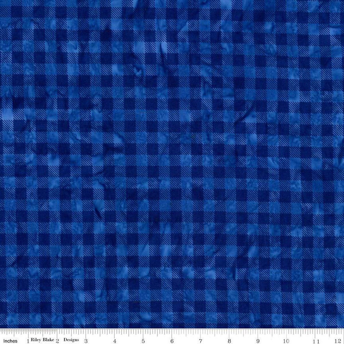 Batik | Daisy Dots Lapis Checker Batiks Fabric | Riley Blake - Sold by the 1/2 Yard