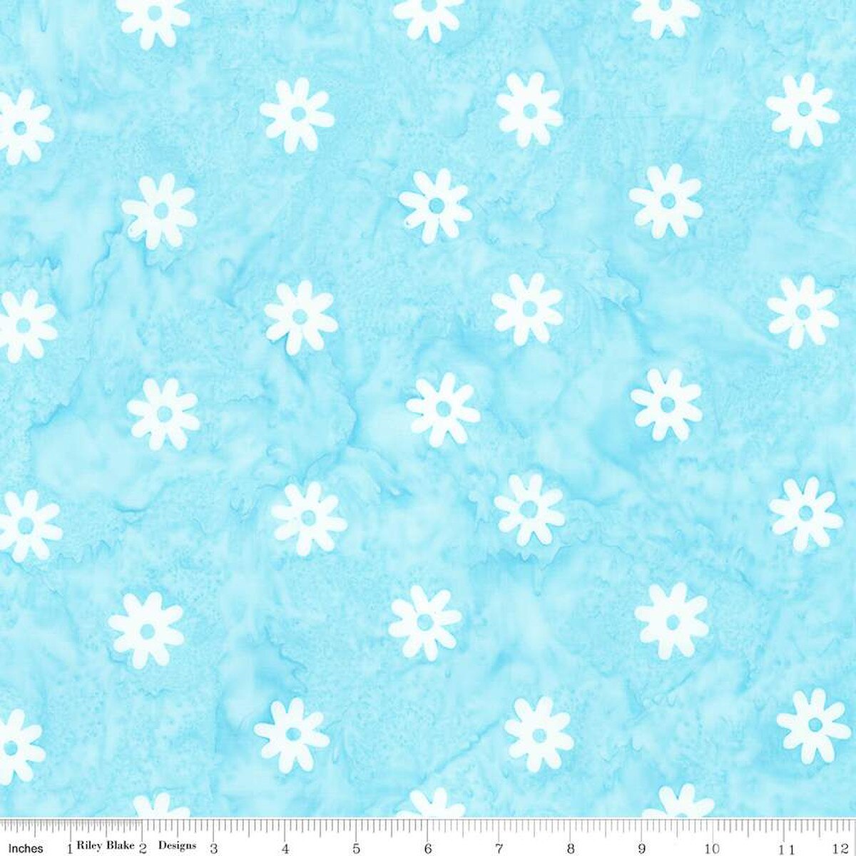 Batik | Daisy Dots Adriatic Mist Batiks Fabric | Riley Blake - Sold by the 1/2 Yard
