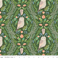Riley Blake Wildwood Wander Hidden Owl Green - Sold by the 1/2 Yard