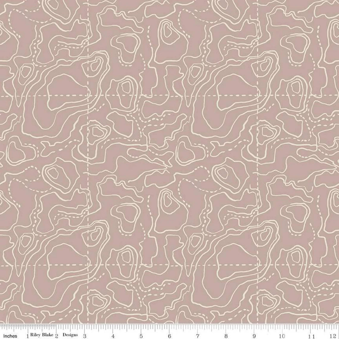 Riley Blake Wildwood Wander Topographic Taupe - Sold by the 1/2 Yard