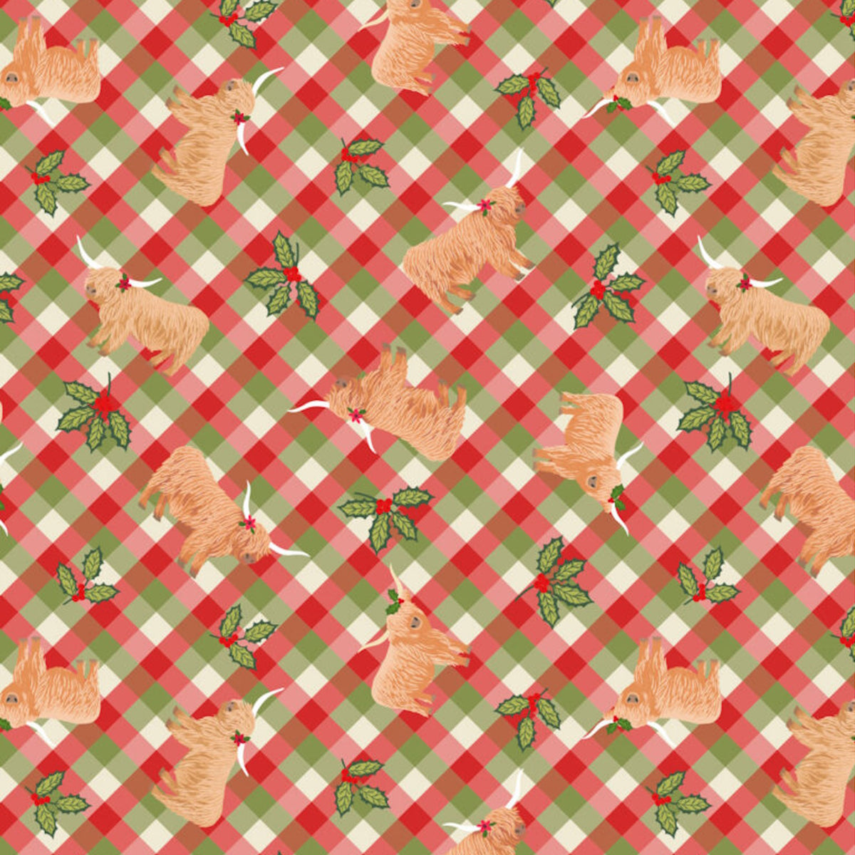 Highlands and Holly Festive Gingham | Celtic Christmas