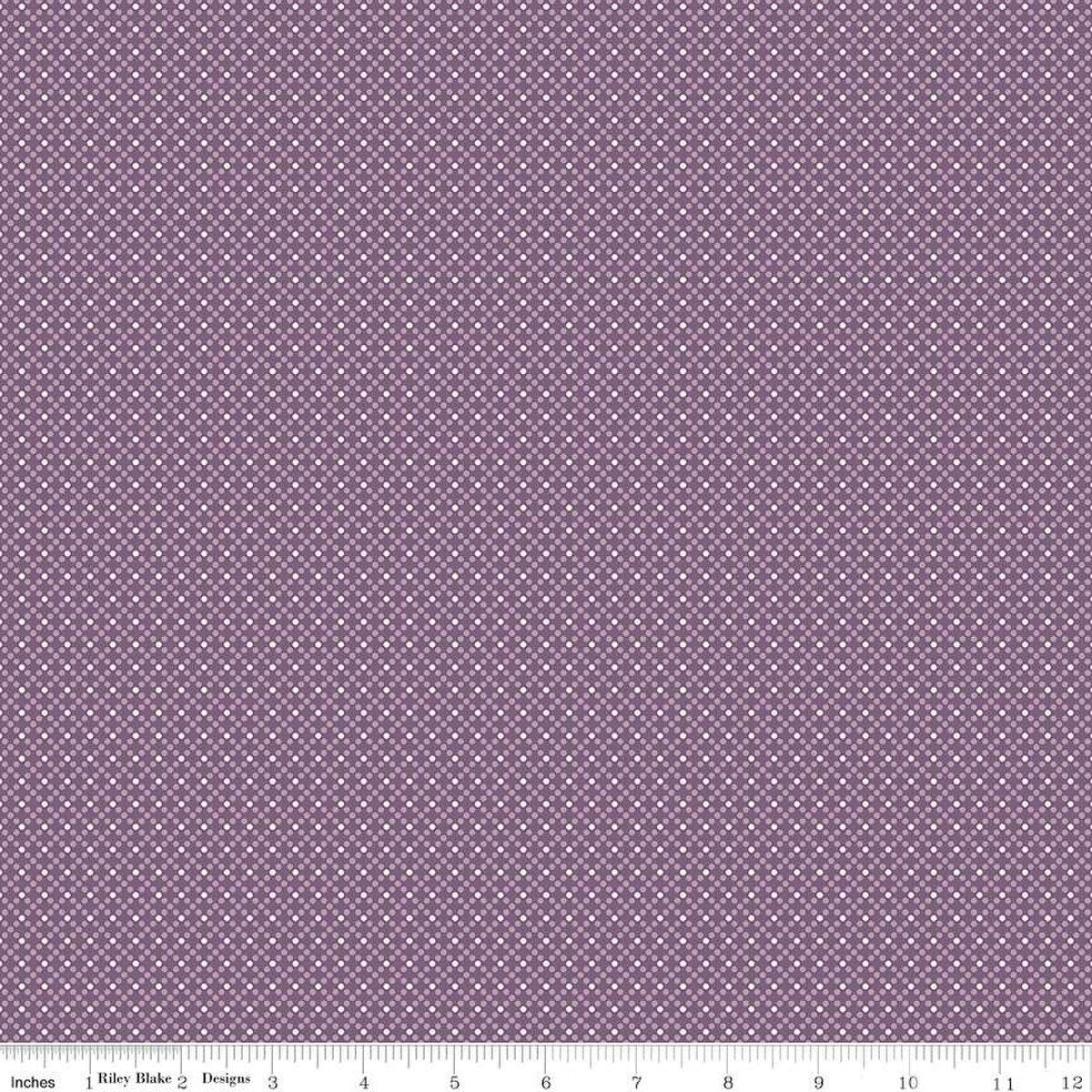 Bee Dots Elvira Plum C14164-PLUM Quilting Fabric Riley Blake Designs - Sold by the 1/2 Yard