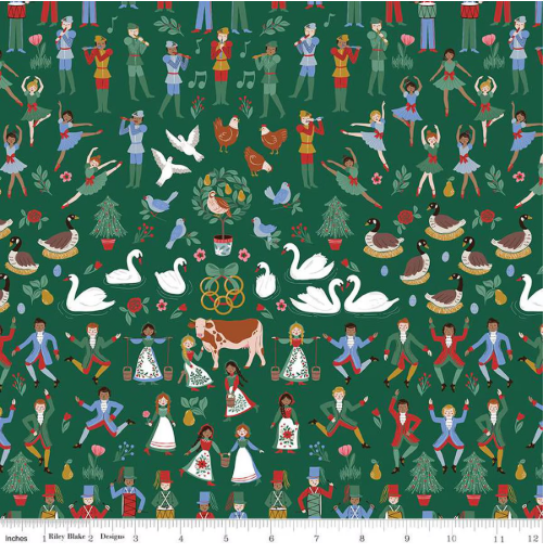 A Pear-fect Christmas 12 Days Riley Blake Quilting Fabric - Sold by the 1/2 Yard