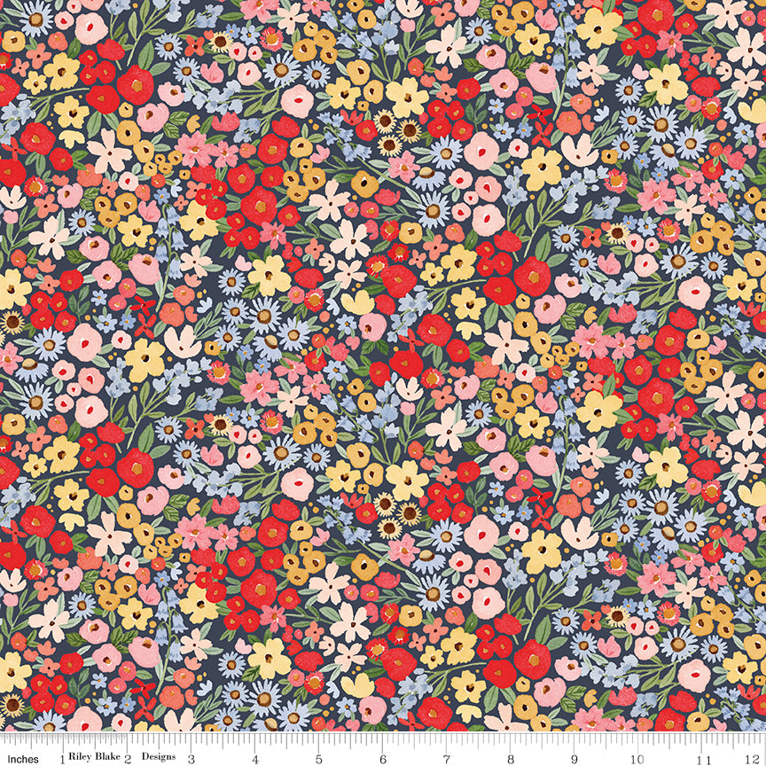 Riley Blake Floral Charms Happy Ditsy Floral Oxford - Sold by the 1/2 Yard