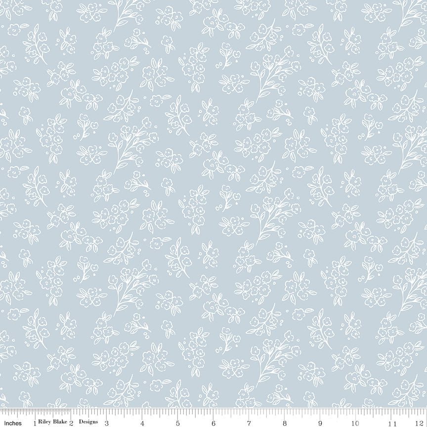 Riley Blake Floral Charms Posies Stone - Sold by the 1/2 Yard