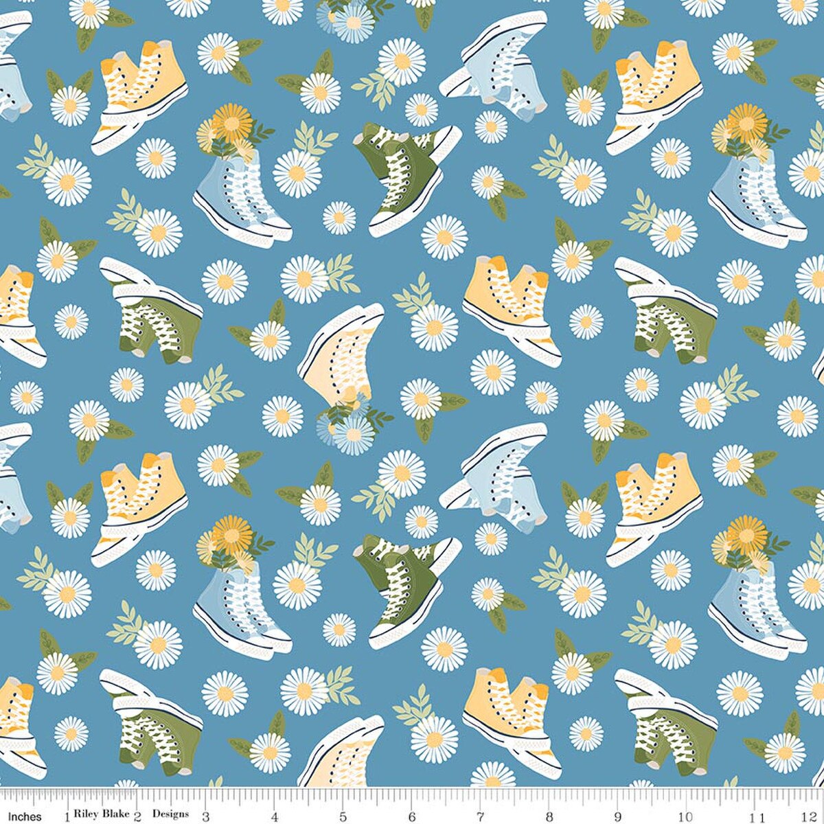 Shoes Blue | Sunshine & Dandelions | Riley Blake Designs