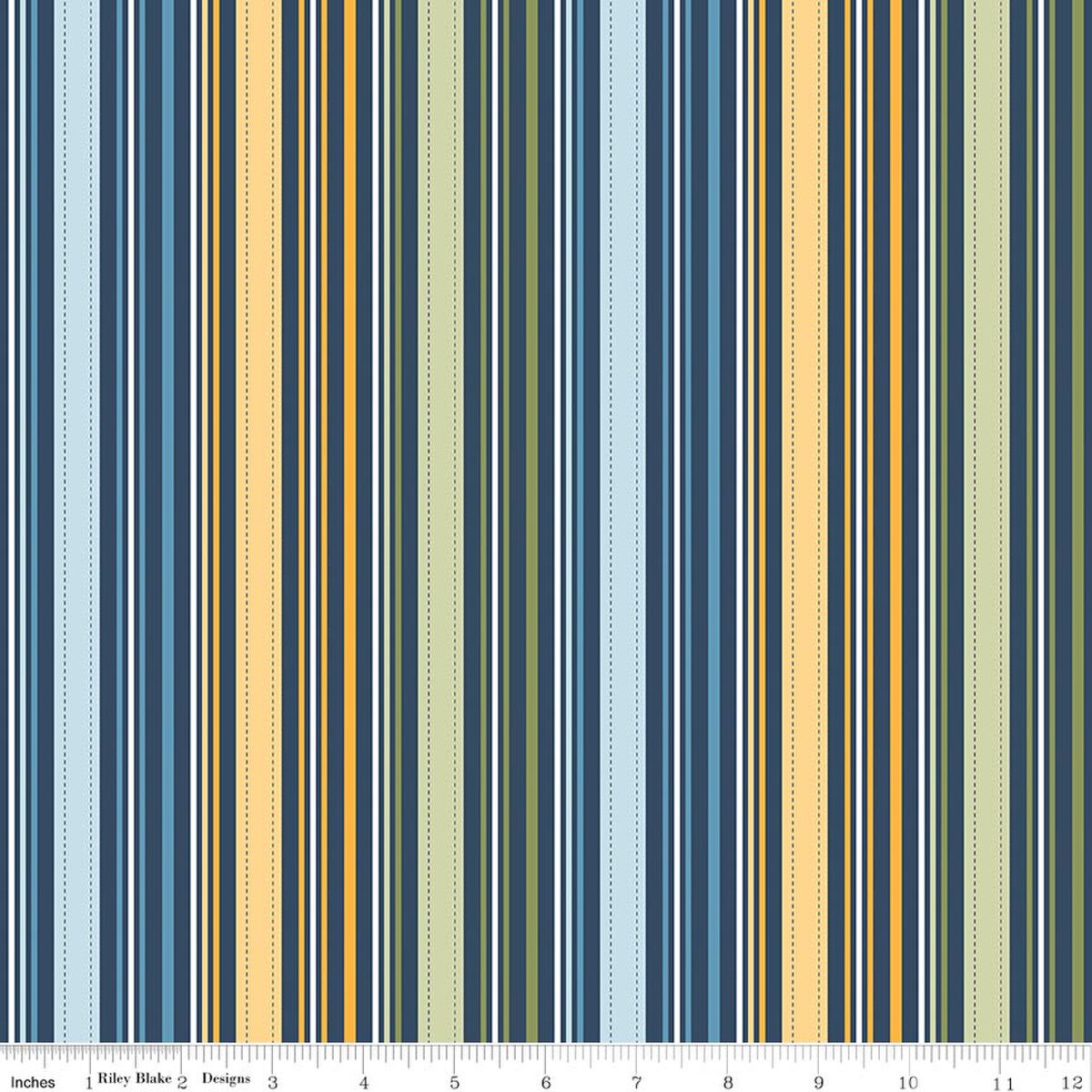 Stripes Navy | Sunshine & Dandelions | Riley Blake Designs
