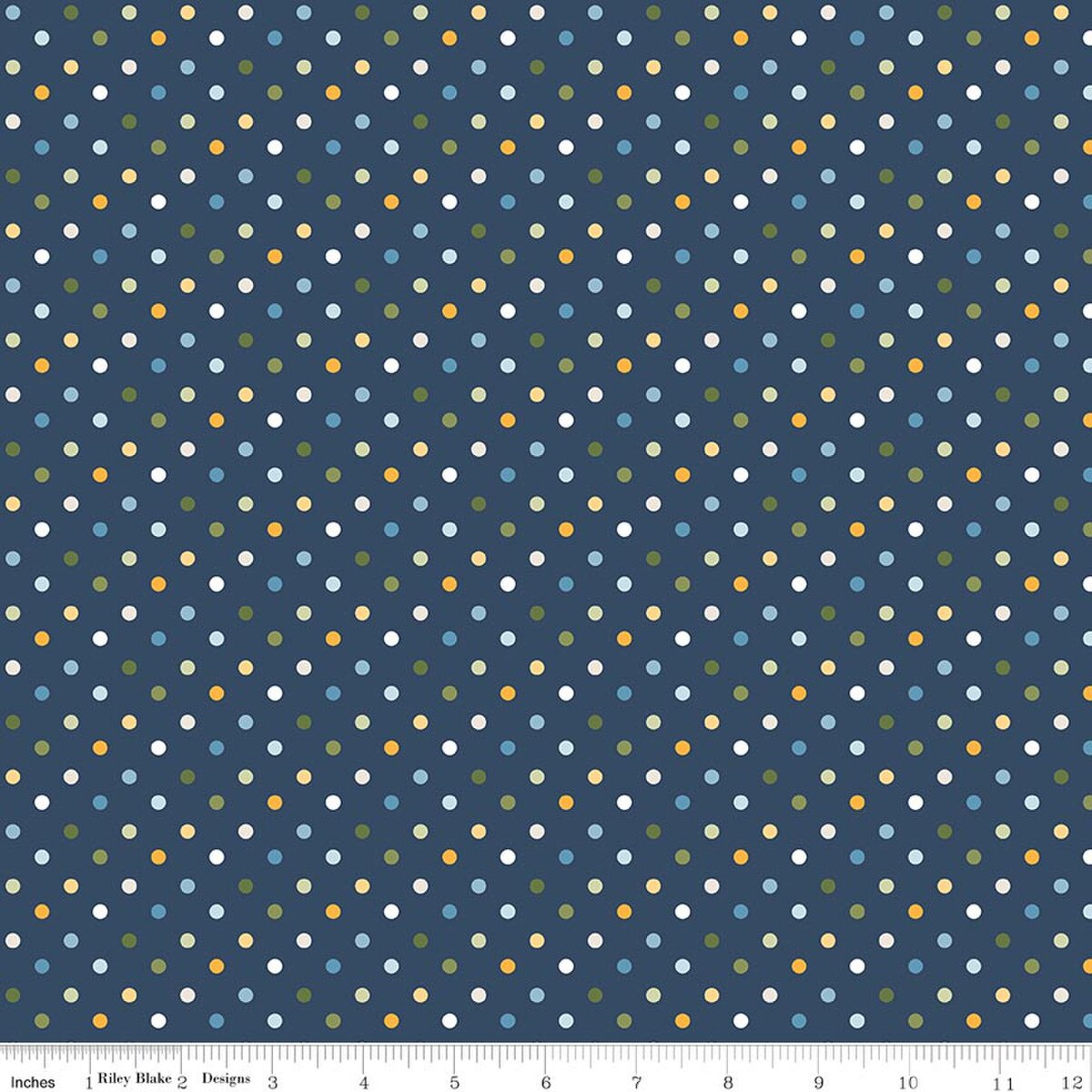 Dots Navy | Sunshine & Dandelions | Riley Blake Designs