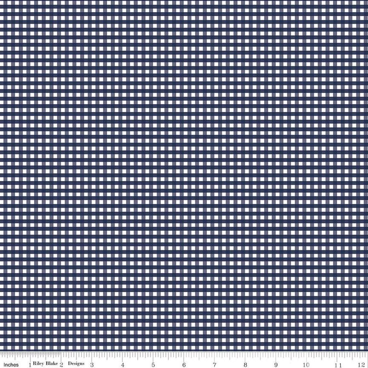 1/8" Small Gingham Navy